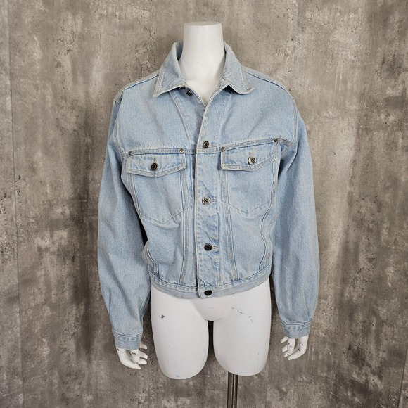 Vintage 90s Unionbay Womens S Light Wash Denim Jacket Cropped Jean Jacket - Picture 4 of 9
